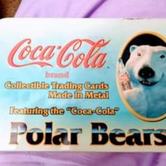 Coca - Cola Trading Cards made in medal w/ POLAR Bears - Picture 3 of 13